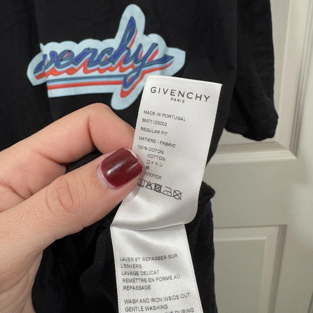Women’s GIVENCHY RETRO LOGO‎ T-SHIRT BLACK Size Large L - Picture 9 of 13